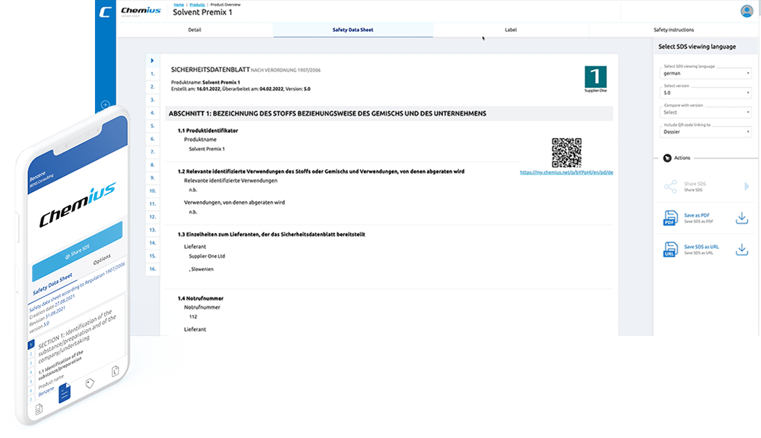 Chemius interactive product dossier
