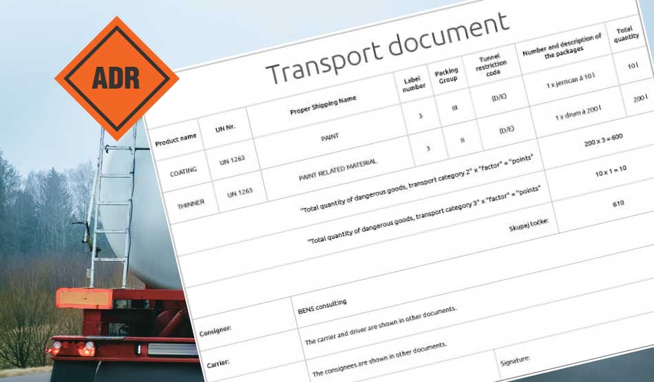 ADR Transport document - everything you need to know